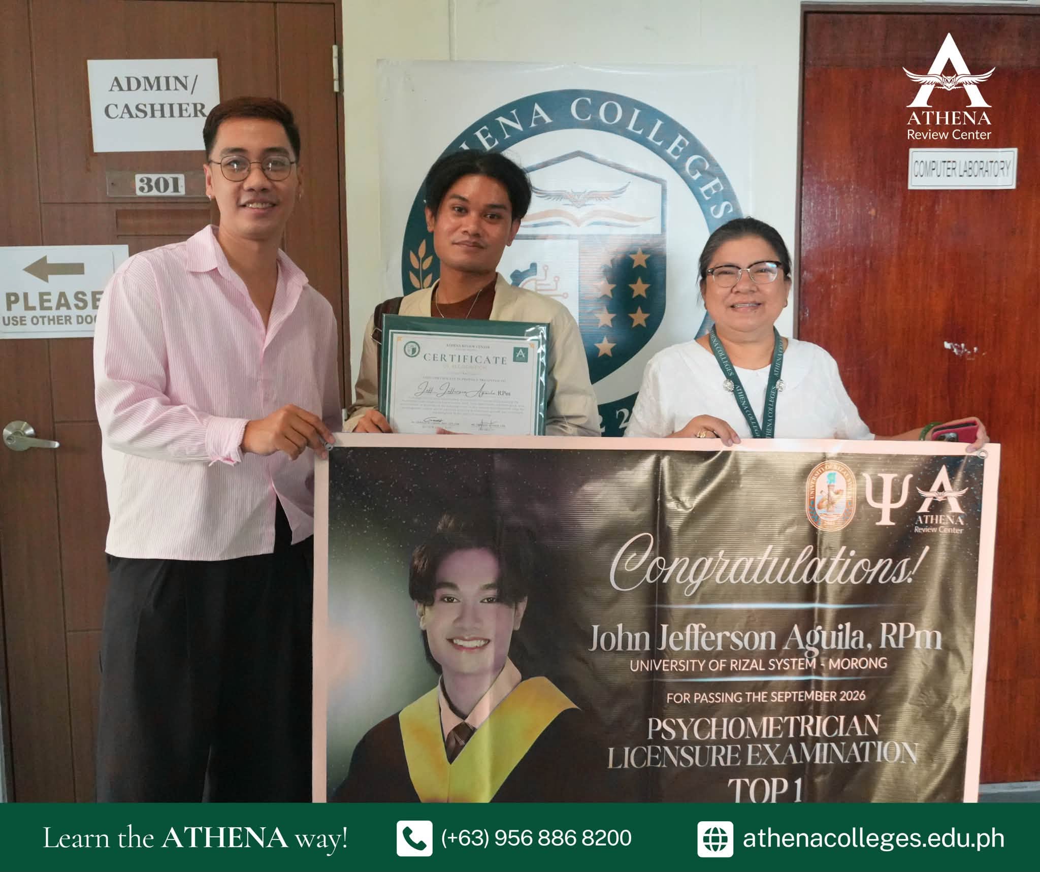 A visit from a PmLE topnotcher at ATHENA Review Center